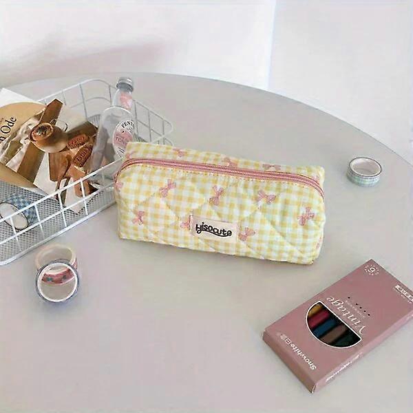 Pencil storage box, made of soft cotton, helps keep the desktop tidy
