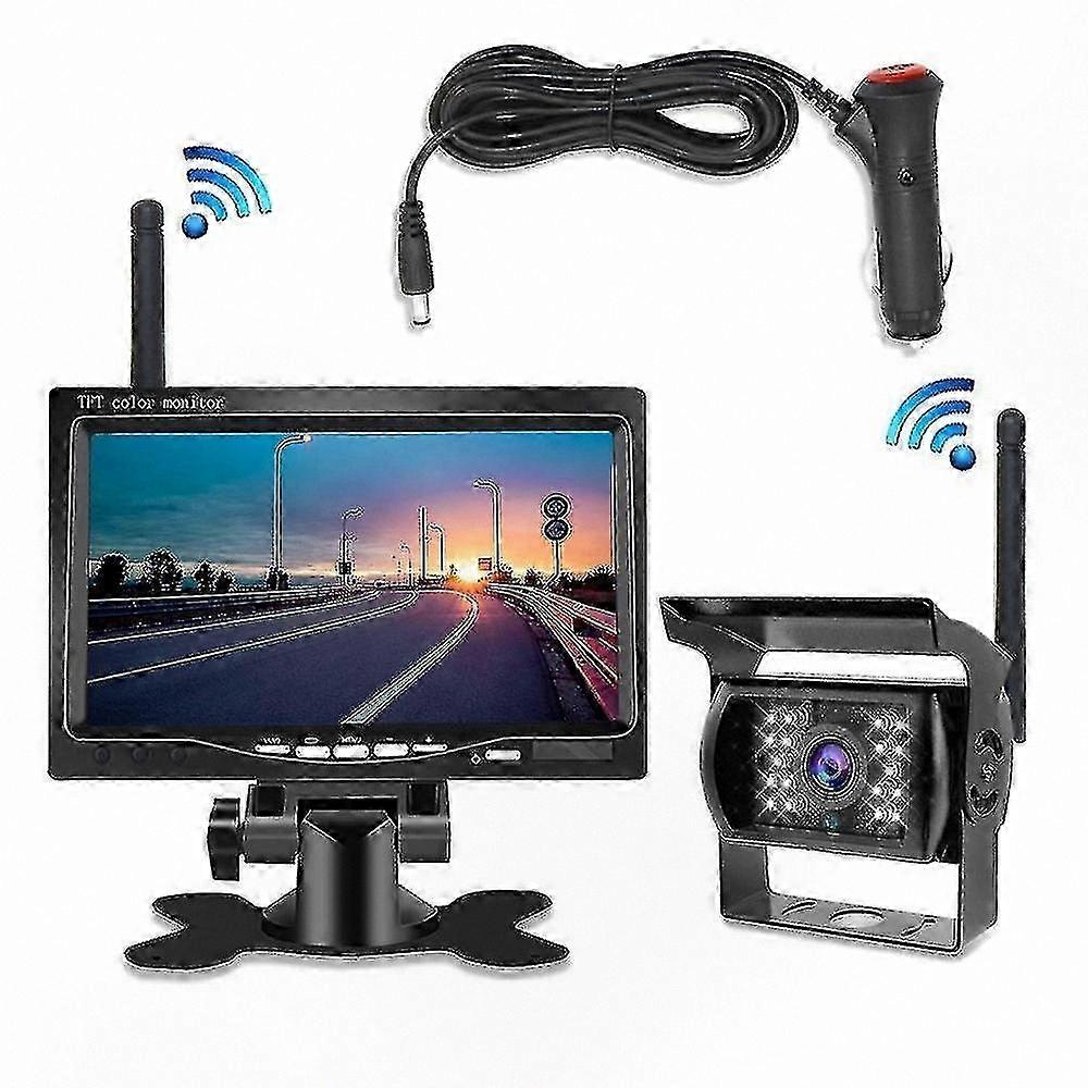 7" Wireless Vehicle Backup Camera with Night Vision Support