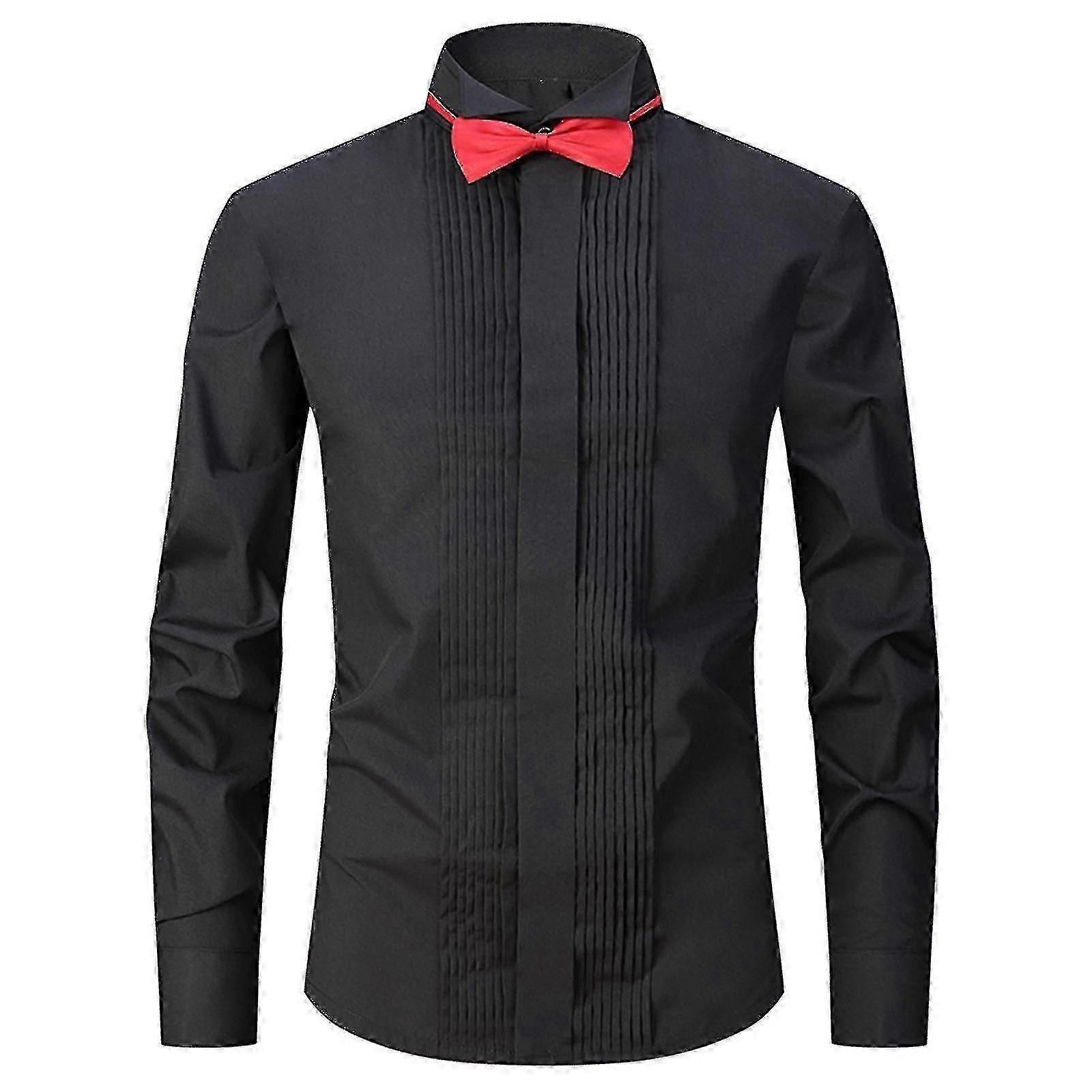 Koszula z kołnierzykiem smokingowym dla mężczyzn - strój ślubny pana młodego