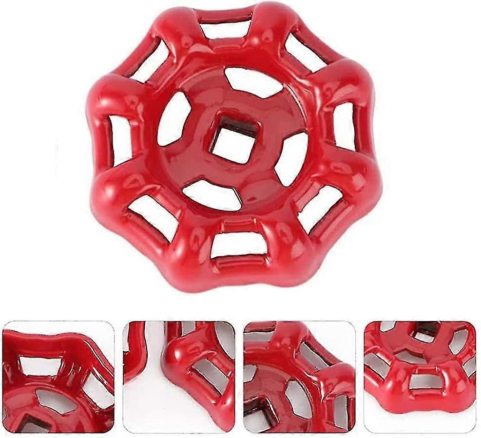 铸铁外水龙头圆轮手柄软管围兜手柄水龙头手柄6x6mm，红色