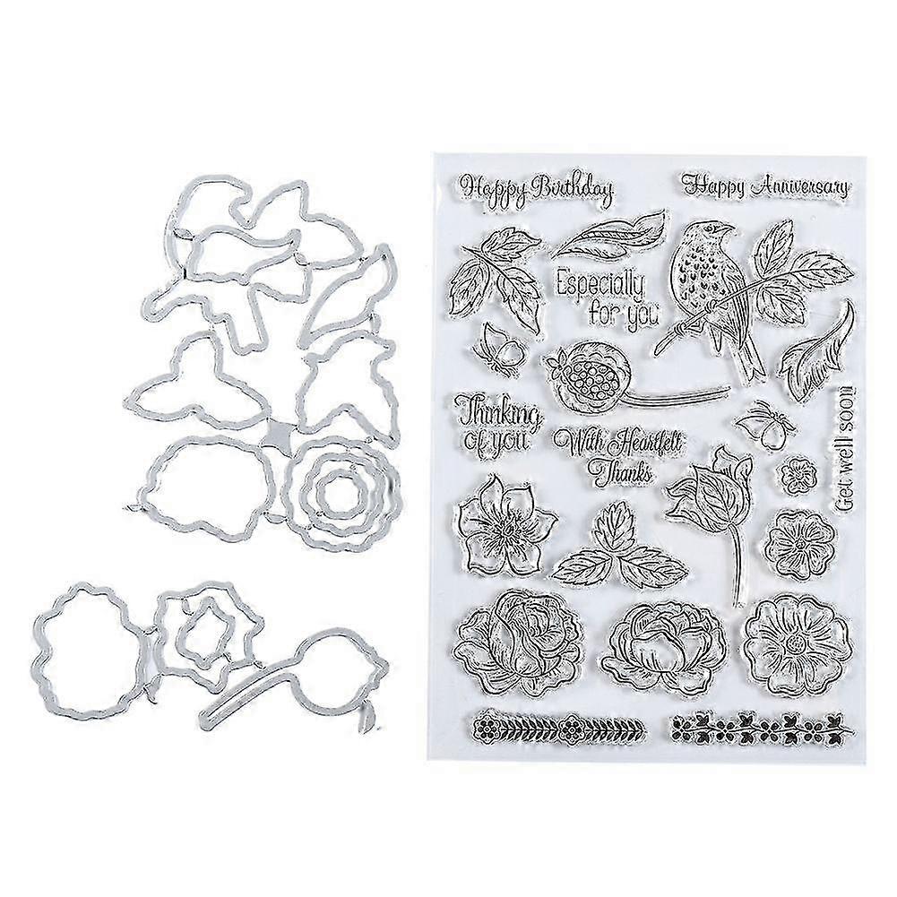 2025 Latest Model Transparent Stamp Cutting Die Clear Rubber DIY Journal Leaf