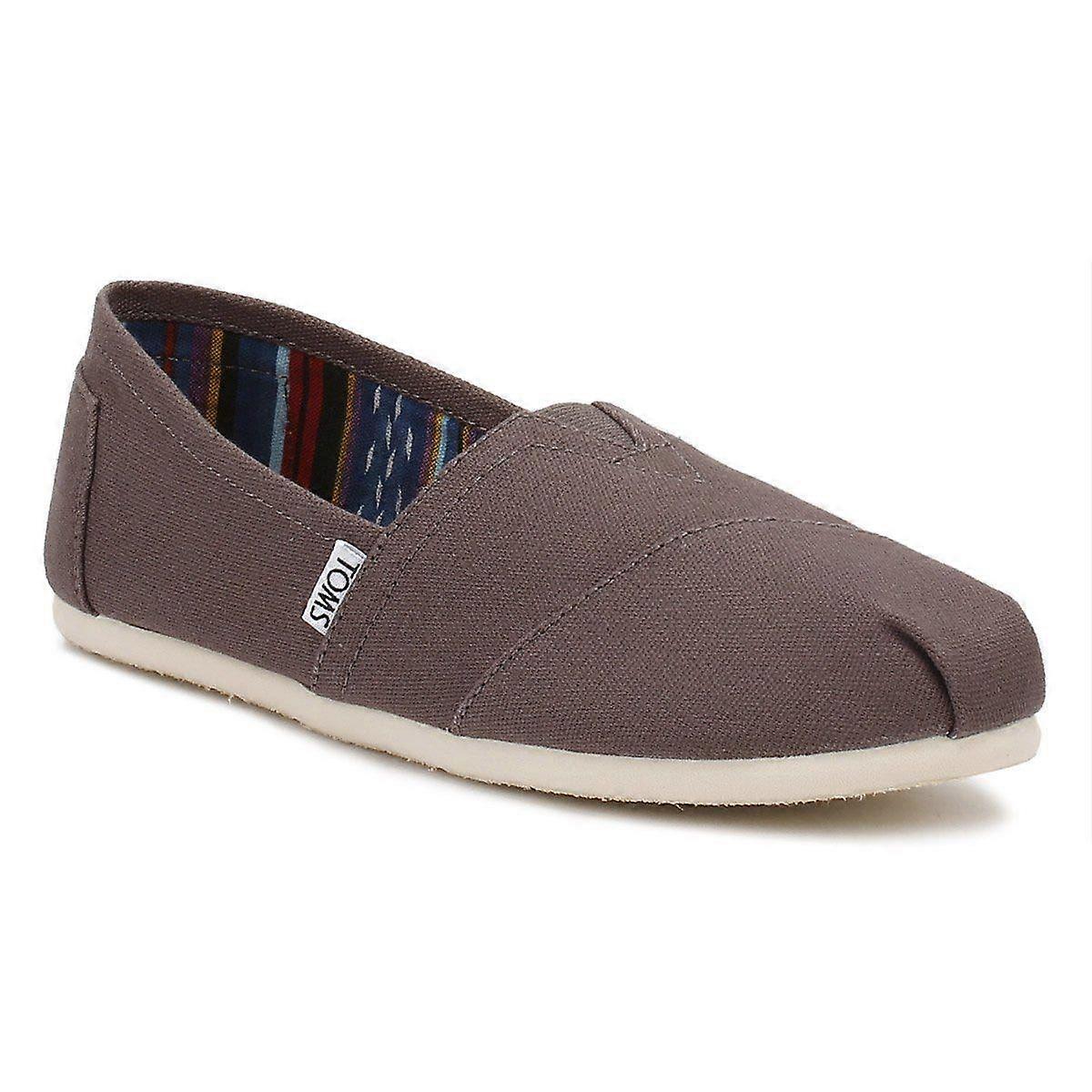 TOMS Womens Ash Canvas Classic Espadrilles - (Brown)