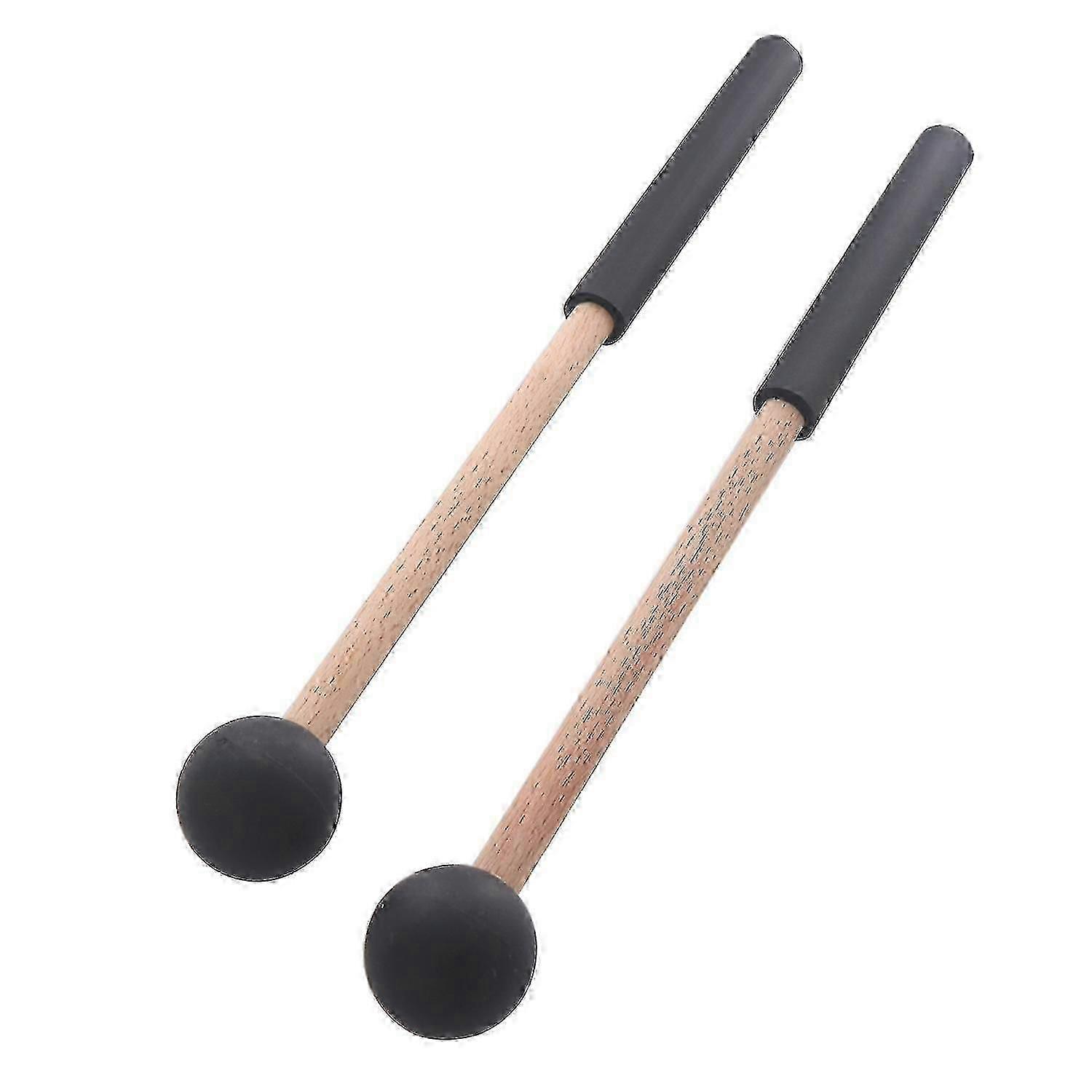 Maillets de tambour à peau en caoutchouc souple pour tambour à langue, clavier - paire de baguettes de percussion durables