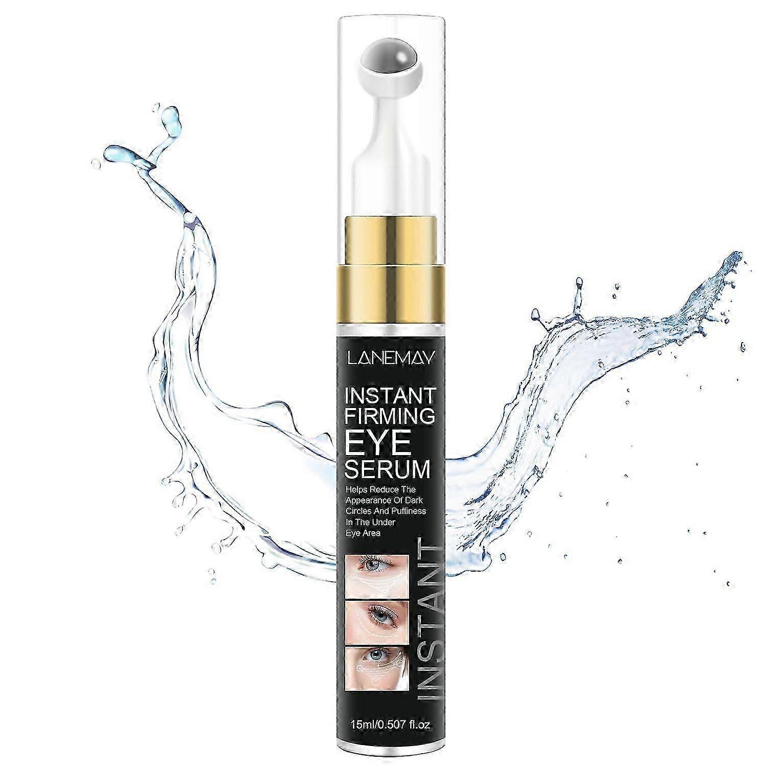 Instant Firming Eye Serum, Instant Firming Eye Cream with 360 Roller Massage Ball, Reduce Dark Circles and Puffiness Under Eye Area