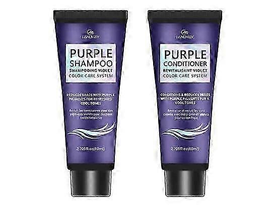 Shampoo and Conditioner, Purple Shampoo and Conditioner Set for Blonde, Silver, Bleached, Color Treated Hair, Reduce Brass Tones, Repair Damaged Hair