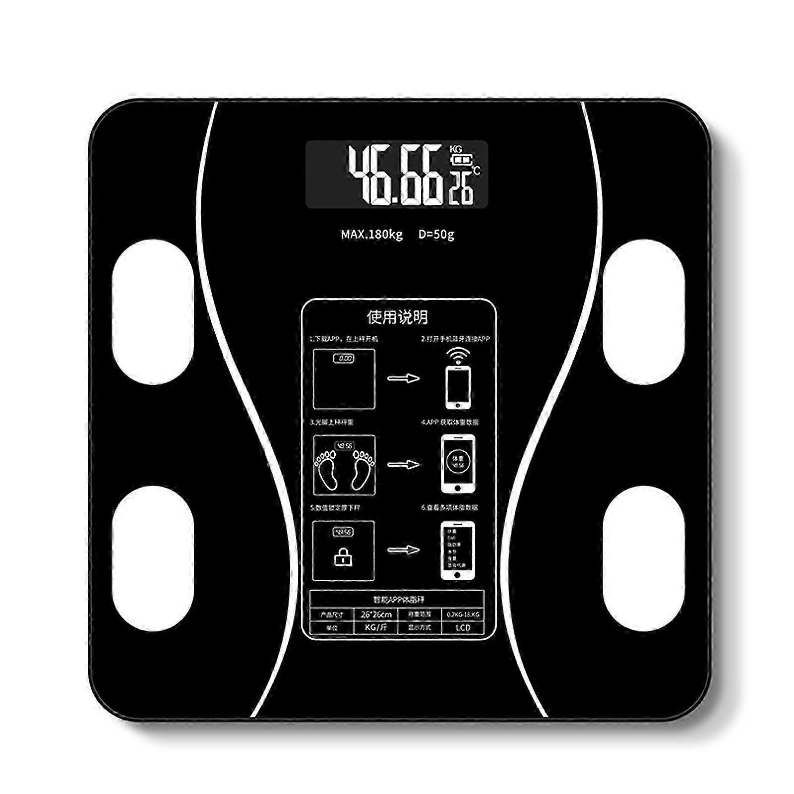 Digital Scale USB Powered High Precision Tempered Glass Auto On/Off Electronic Scale for Bathroom