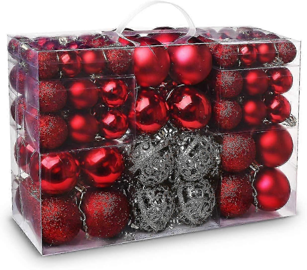 クリスマスボール100個のモミの先端と異なる金属フックの形をしたペンダント-3cm