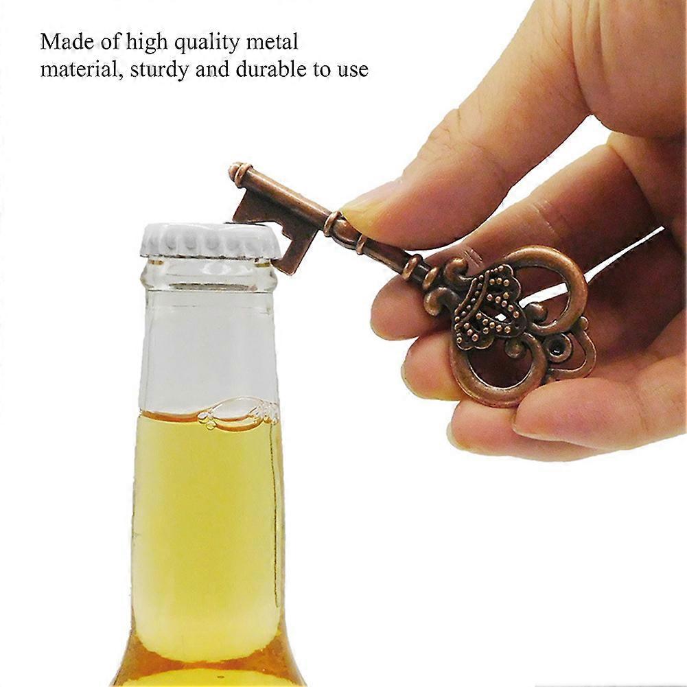 50pcs Key Shaped Bottle Opener 8.4x3.4cm with Tag Card & Twine