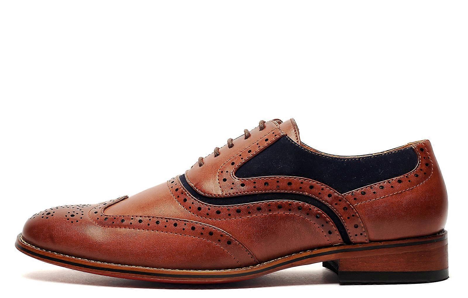Goor Framlington Brogues Dark Tan/Navy