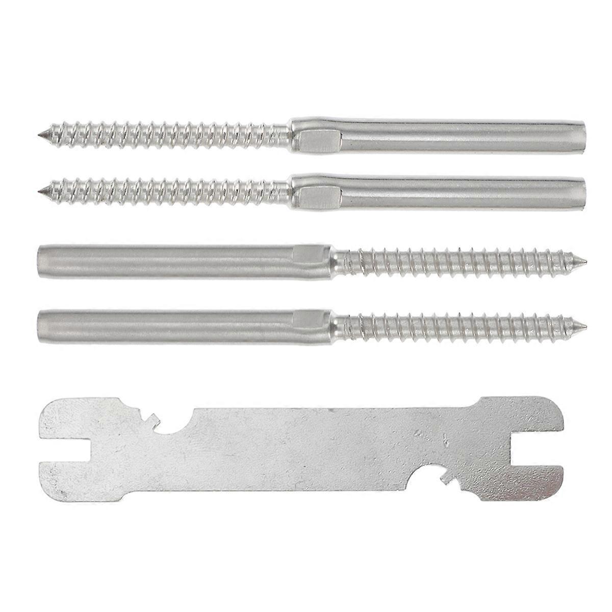 Stainless Steel Cable Railing Kit Wire Rope Lag Screws 4Pcs