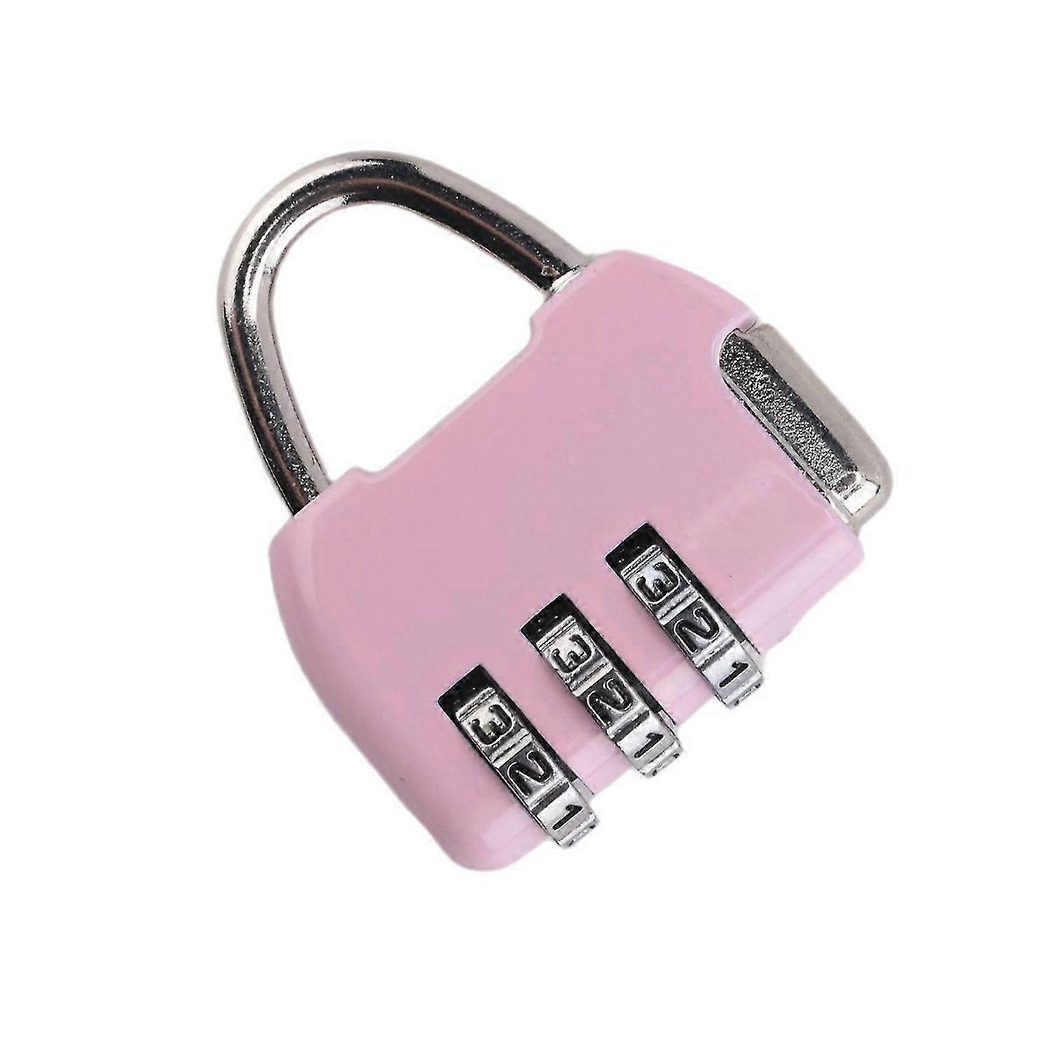 Luggage Box Resettable Combination Lock Padlock 3 Digit Number Pink