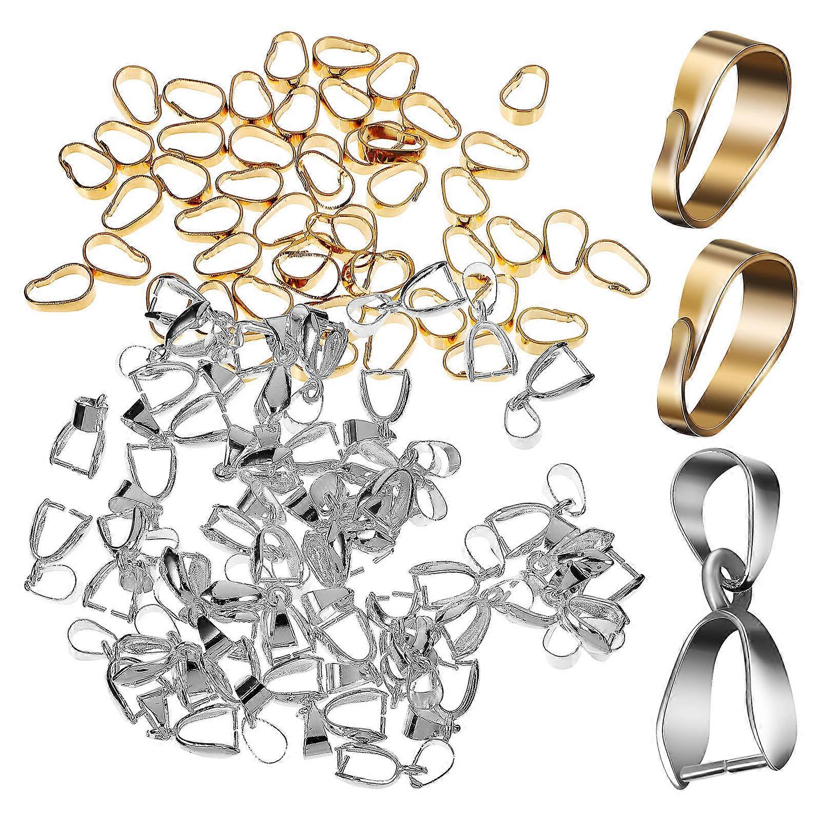 Metal Pendant Clasps Pinch Bails for Jewelry Making 400Pcs Chain Connectors