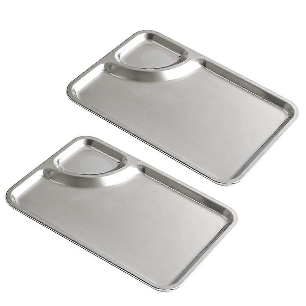 Household Dumpling Plate Silver Multi-Function Chips Plate for Home Use 2Pcs