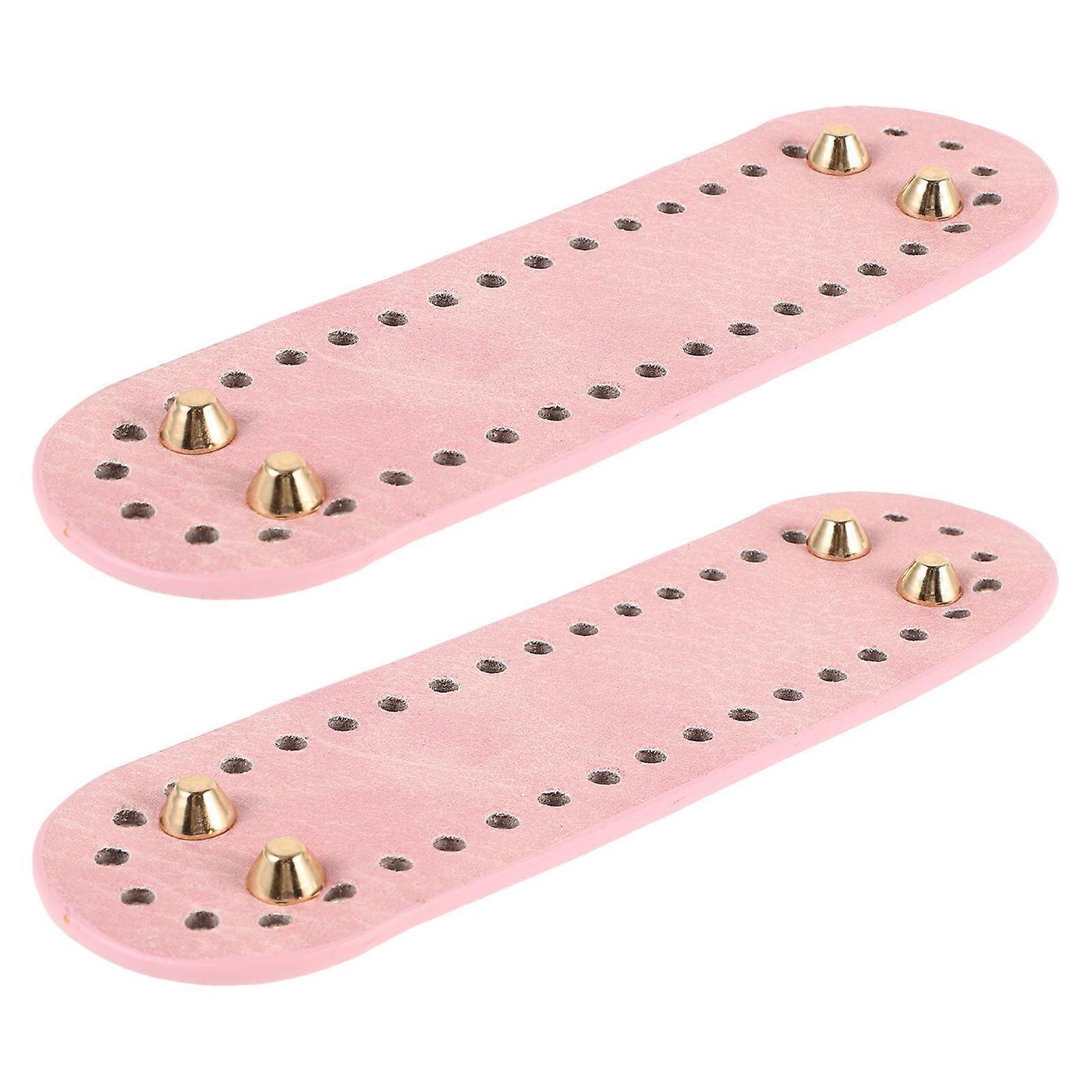 Pink PU Bag Bottom Shaper Shaper for DIY Use 2Pcs Oval