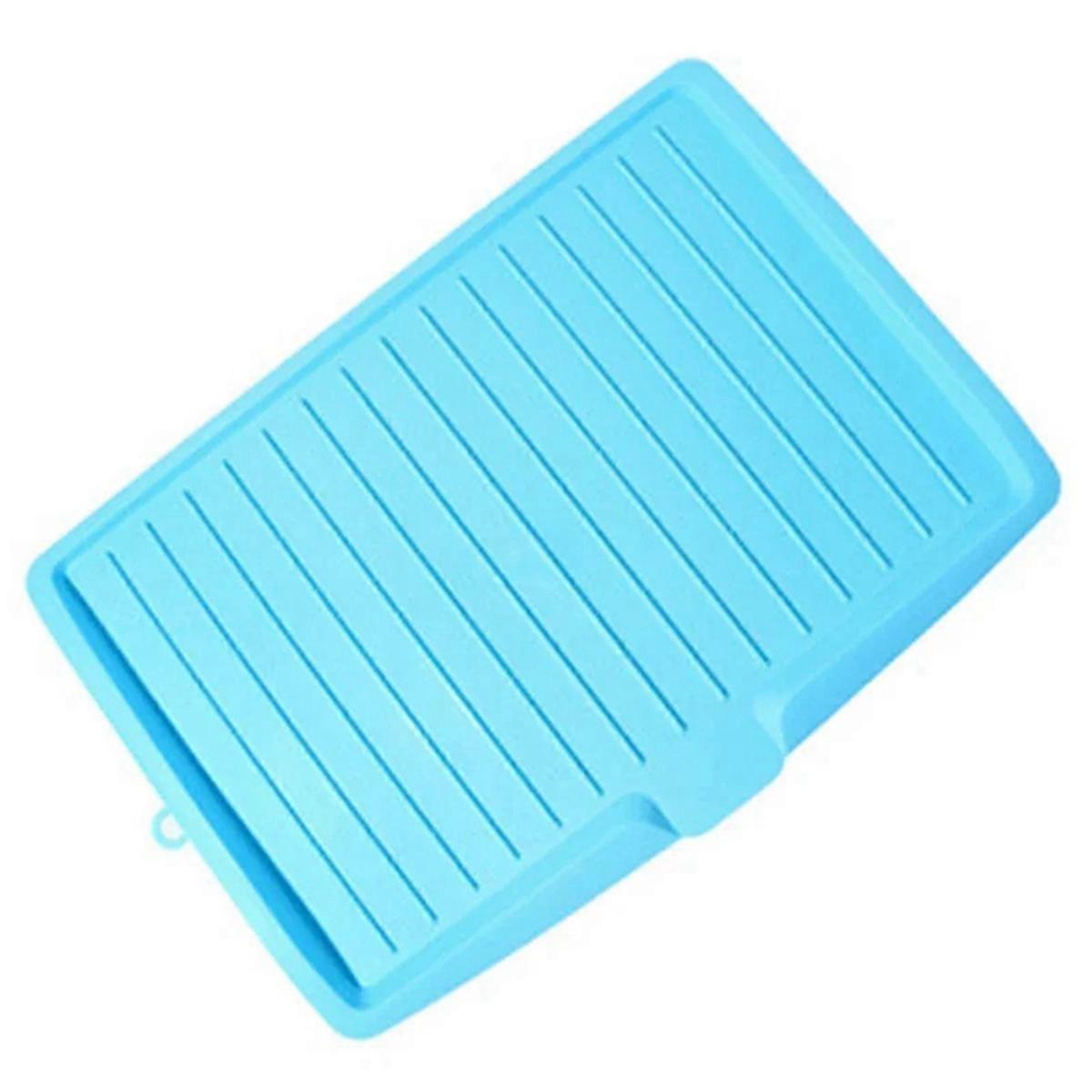 Drain Rack Kitchen Dish Drainer Tray Large Sink Drying Rack Blue