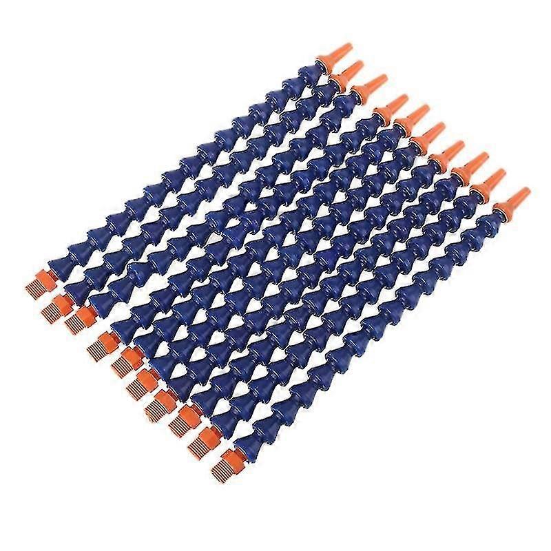 10-Piece Set of Flexible Blue and Orange Coolant Hoses with 1/4pt Round Nozzles
