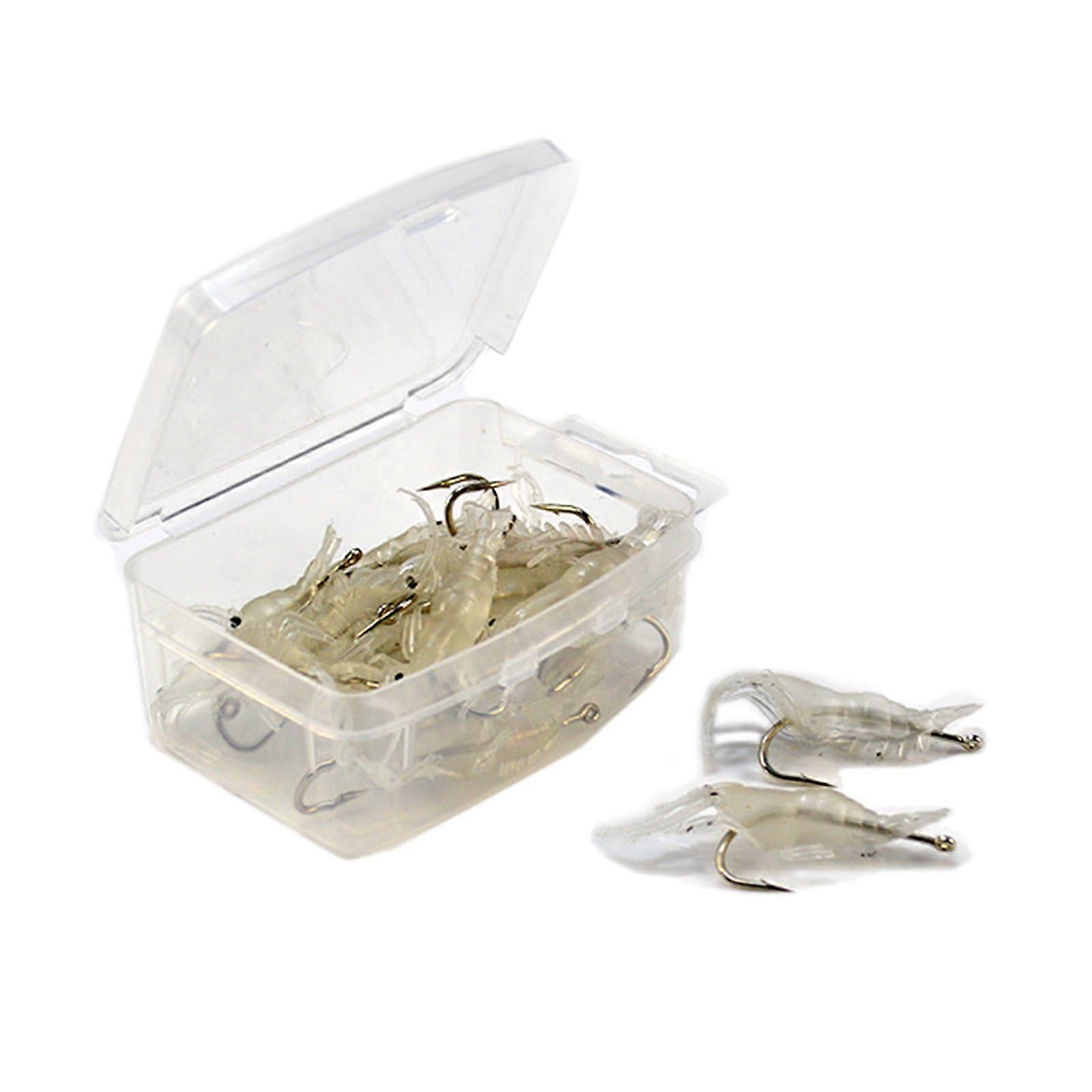 Soft Prawn Fishing Lures 10Pcs Saltwater Glows In The Dark Simulation Prawn Shrimp Lures Set Tackle