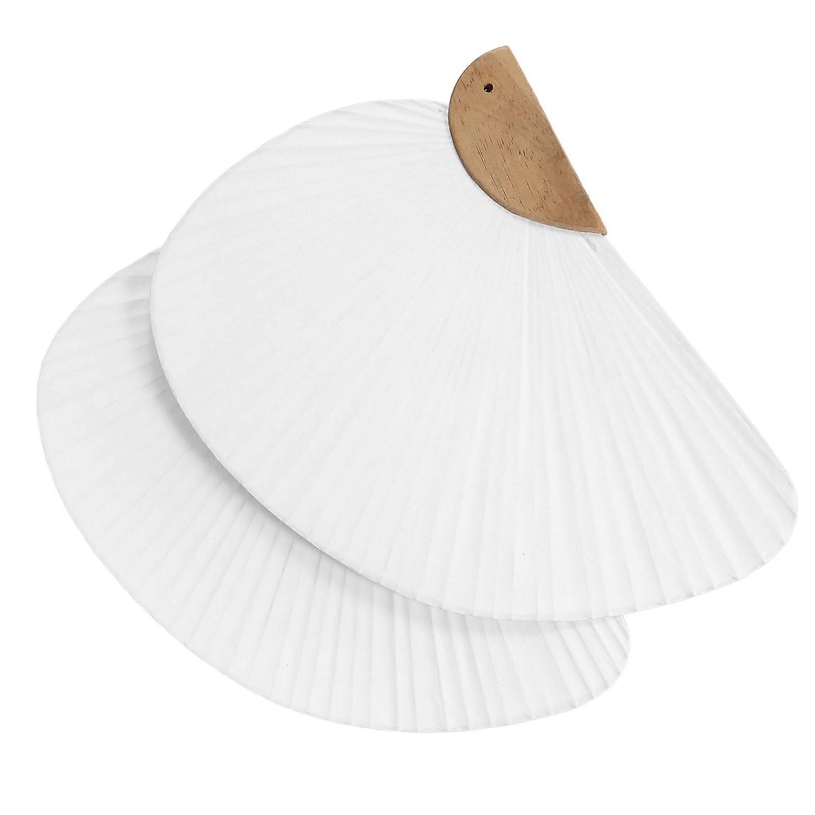 White Paper DIY Graffiti Fans Blank Fans for Decoration 6Pcs Set