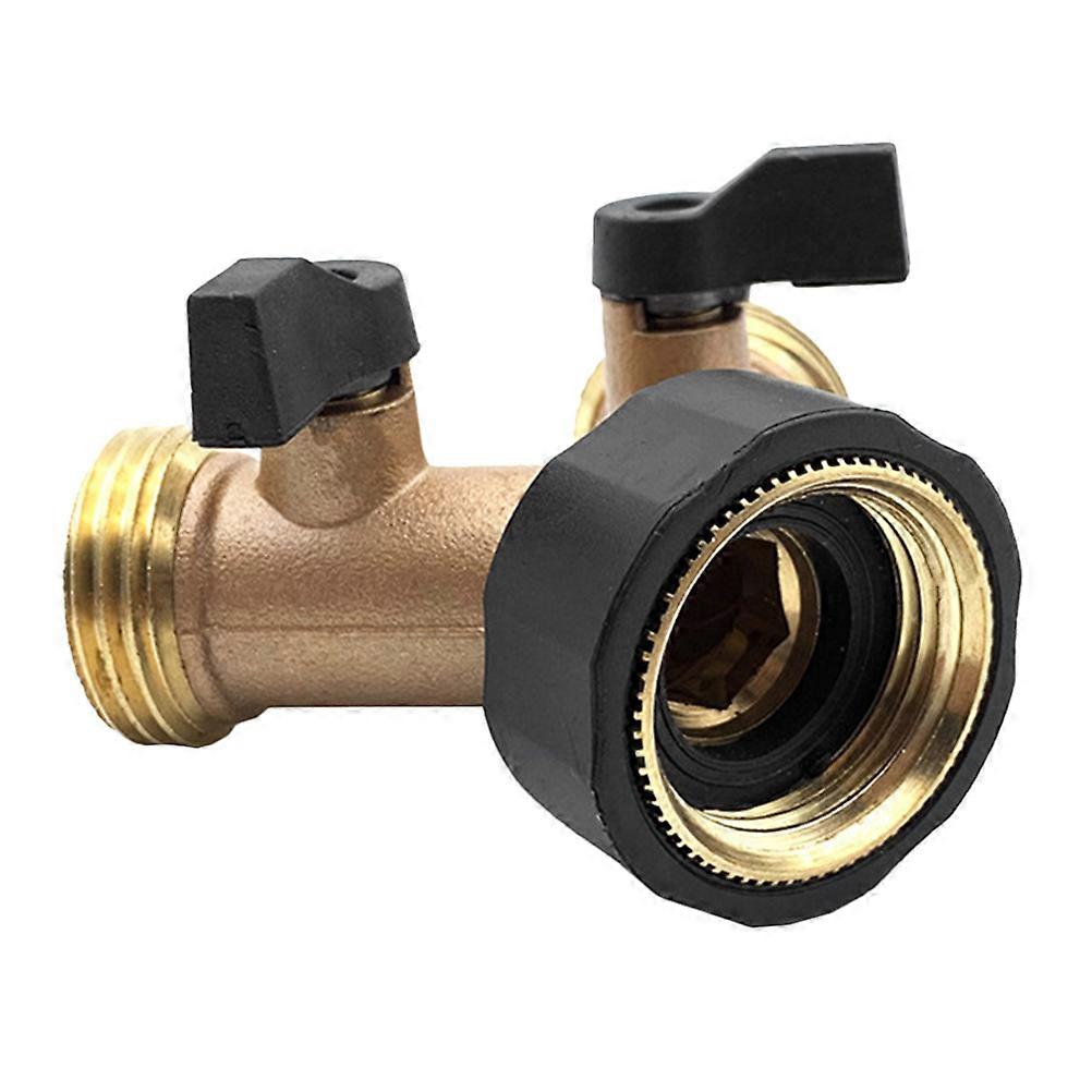 Heavy Duty Garden Hose Y Splitter Dual Control with Adapter 2Pcs