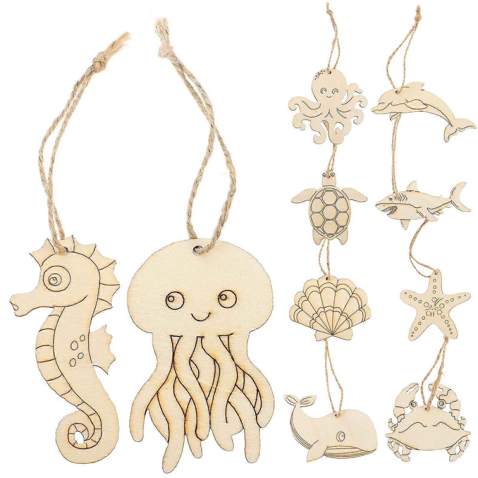 Wooden Crafts Ocean Animal Cutouts for DIY Projects 180Pcs Bulk Set