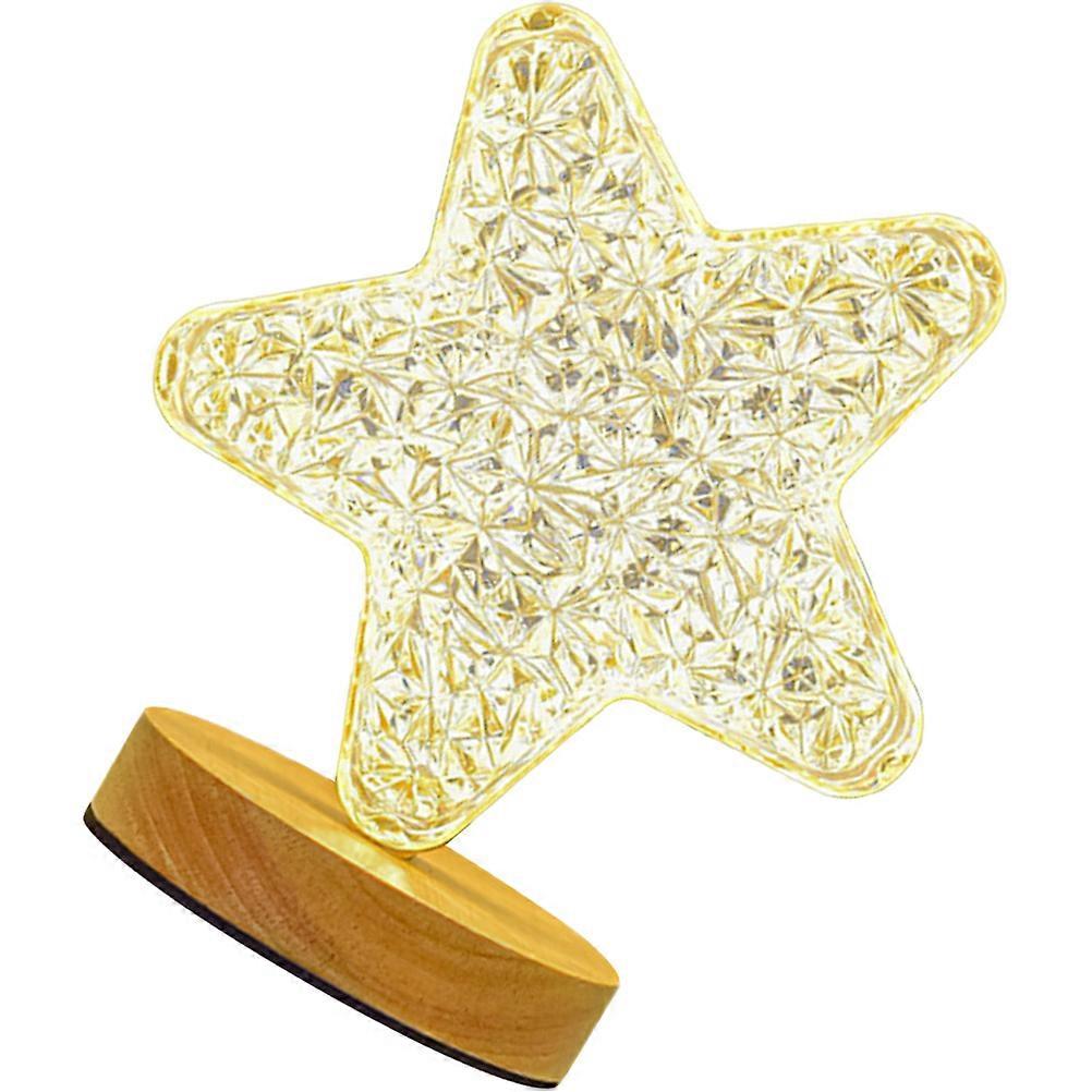 Light Yellow Night Lamp Star Shape USB Room Decorative Light 4Pcs