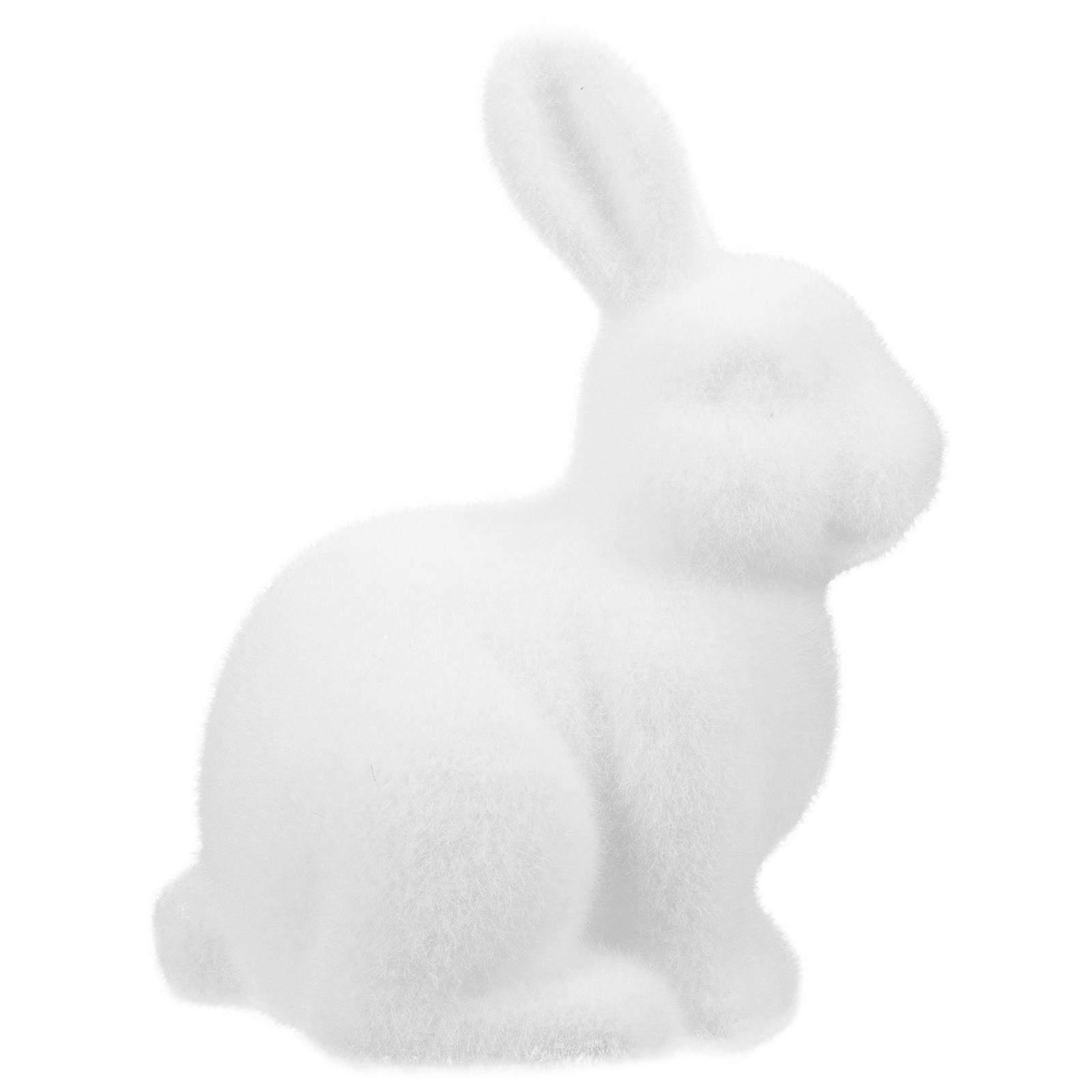 Flocked Figurine Easter Decoration for 3Pcs Set Tabletop