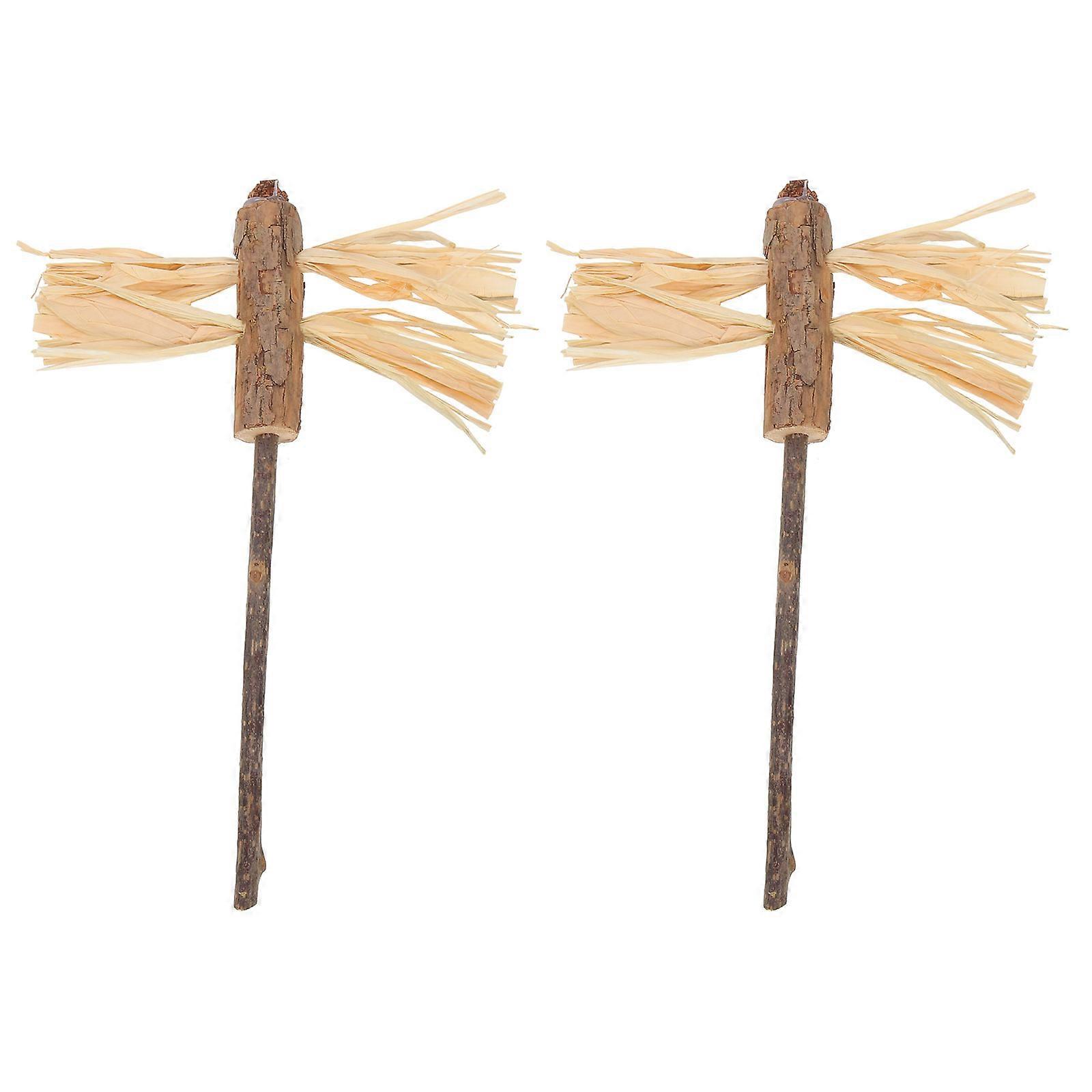 Cat Molar Playthings 2Pcs Portable Catnip Sticks Cat Toys Indoor Play Light Brown Teeth Cleaning 17.00X8.00X1.00CM