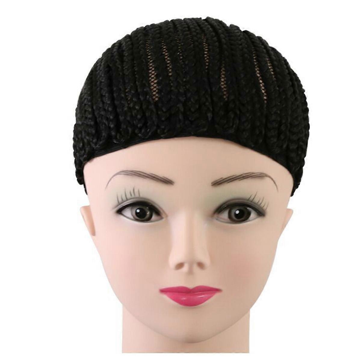 Crochet Wig Cap Black for Easier Sew 3Pcs Cornrow Braids Caps
