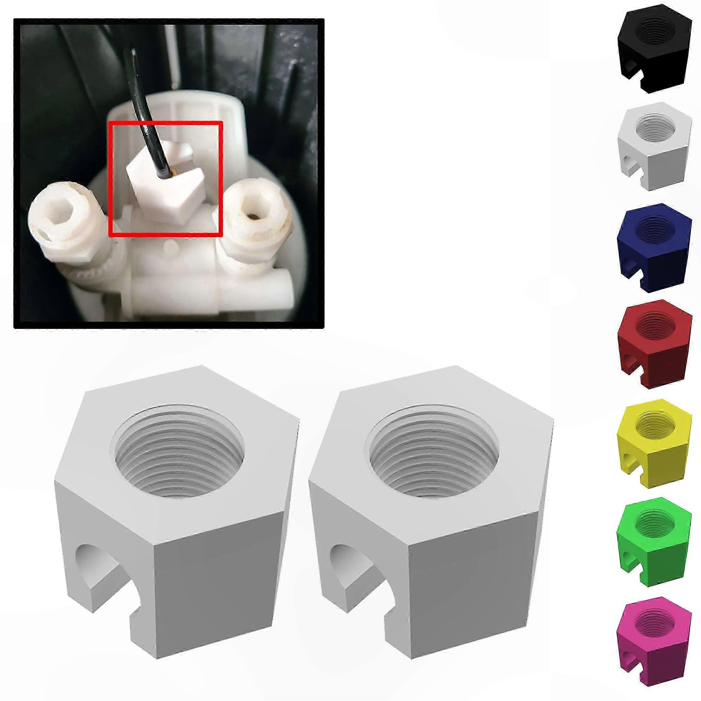 White Replacement Nut for SodaStream Crystal 1.0 and 2.0 Models - 2 Pack Fastener Nuts