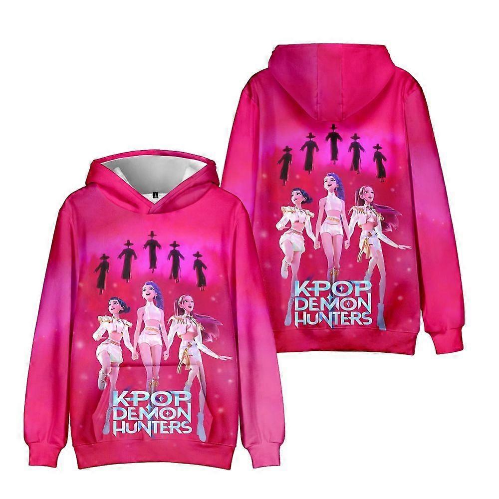 Mikina s kapucí a 3D potiskem s motivem lovců démonů K-pop 02 _b