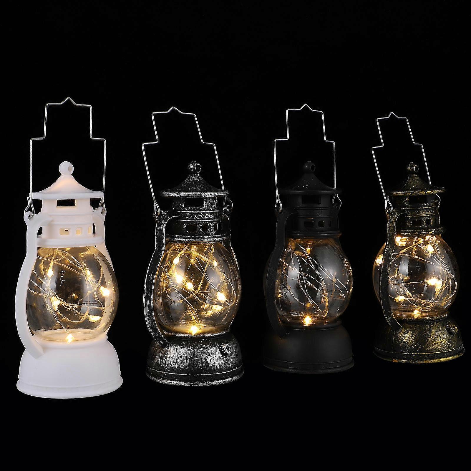 Kerosene Lamp Halloween LED Decorative Light with Handle 8 Pieces