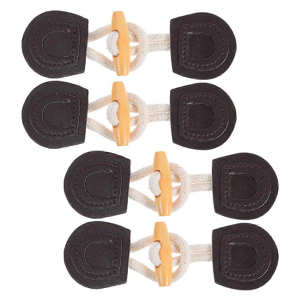 Wooden Horn Toggle Buckles for Decoration 16Sets PU Coat Buttons