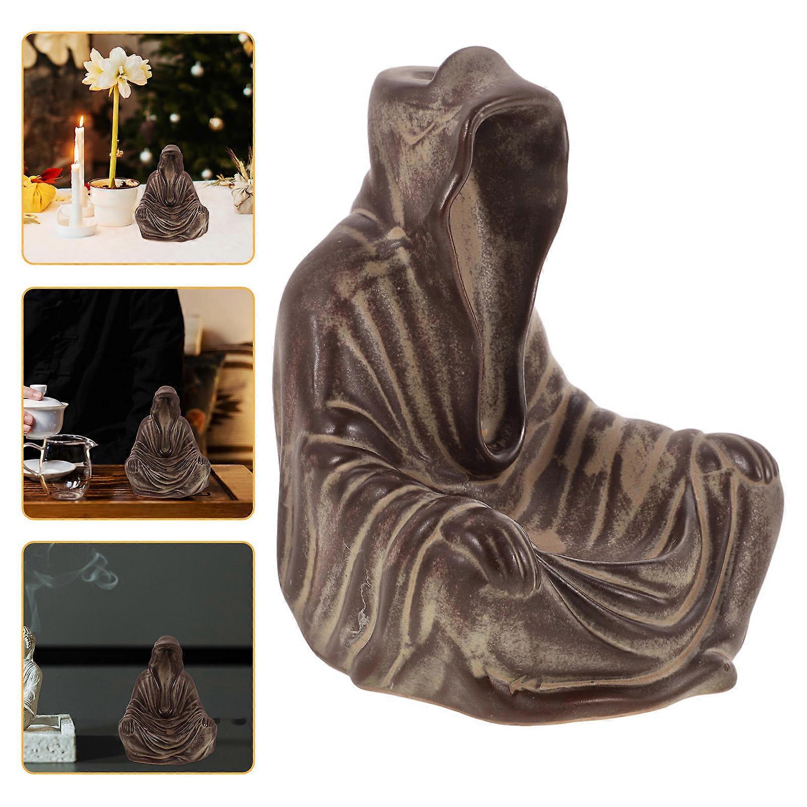 Incense Burner Ceramic Incense Cone Holder for Home 4Pcs Grey Set