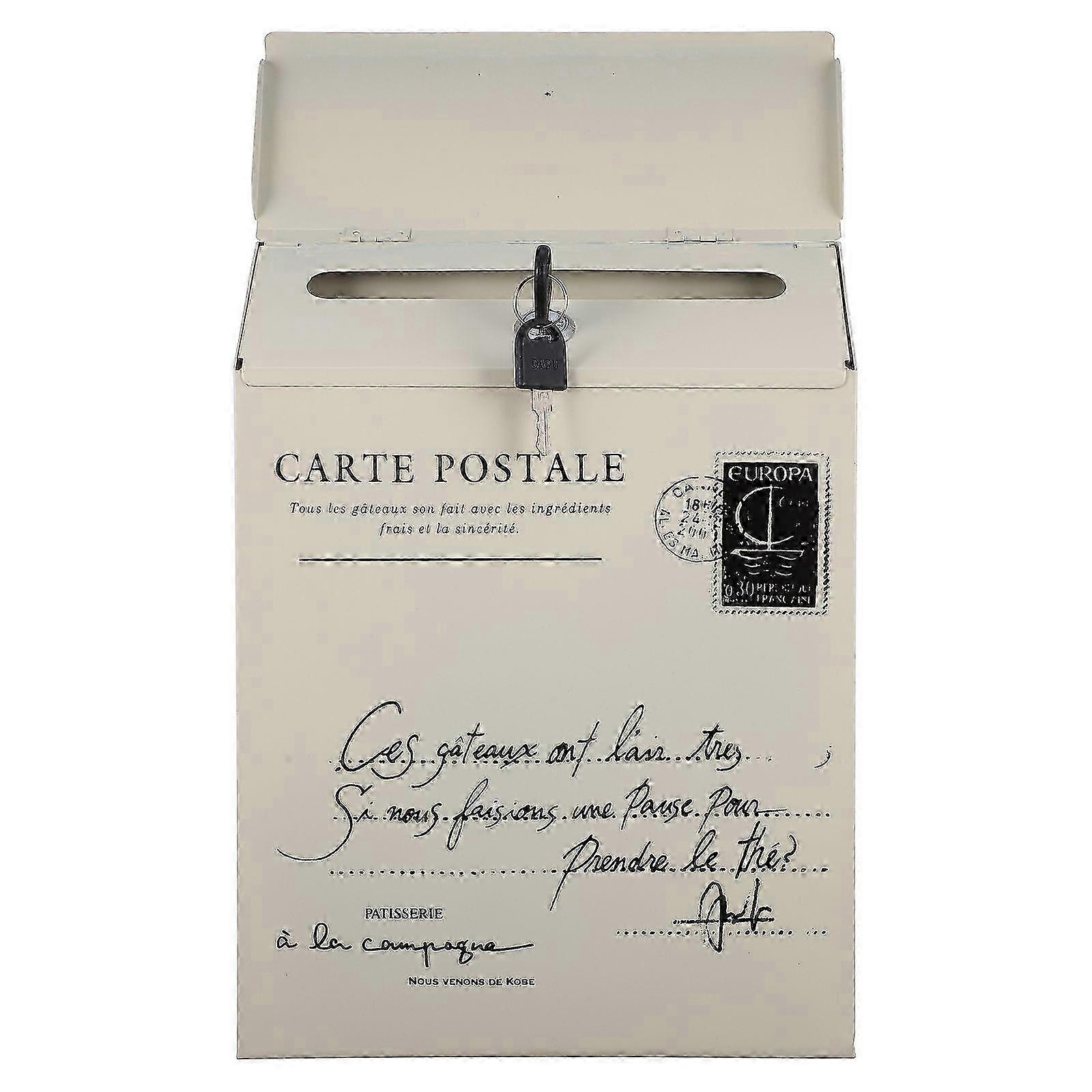 1 Pc Retro Lock Mailbox for Wall Mount Letter Box Newspaper Mail
