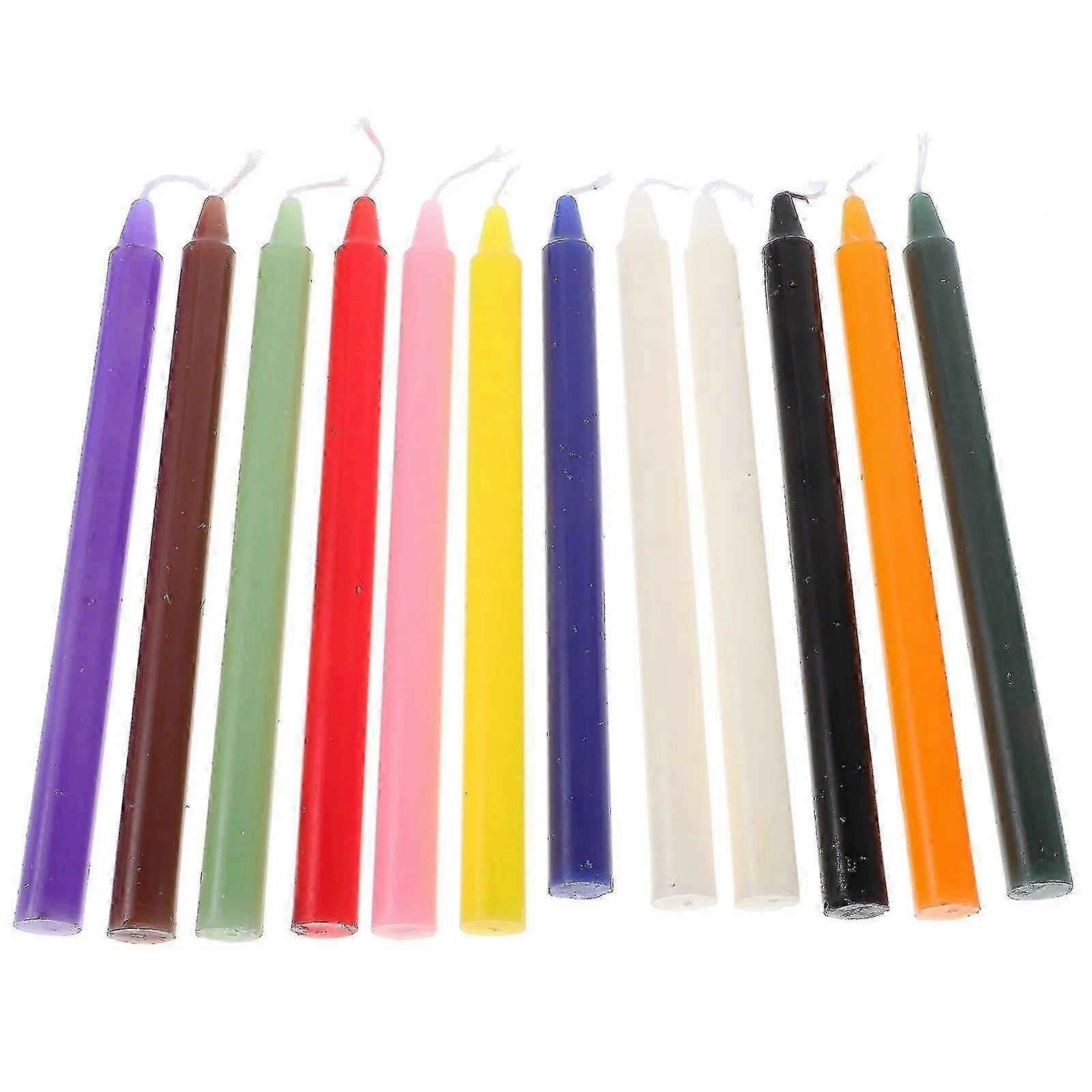 12pcs Tapered Dinner Candles Unscented Colored Long Candles Decorative Paraffin