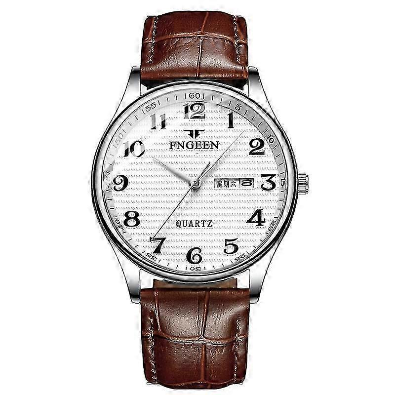 FNGEEN 7811 Middle-aged and Elderly Men Large Digital Dial Quartz Watch(Between Gold Golden Surface)