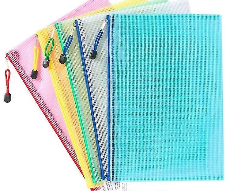Multiple Sizes Plastic Wallets Set,14 Pcs Document Folder File Zipper Bags, A3 A4 B5 A6 Me