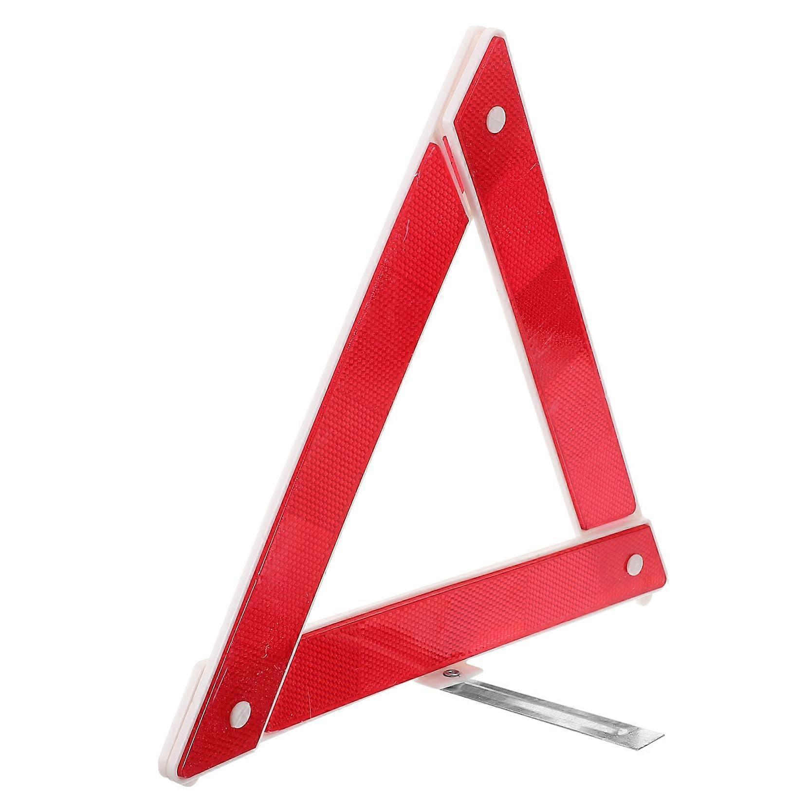 Emergency Triangle Foldable Roadside Warning Sign Reflective Plastic Car Safety Stand, Compact For Low Light Visibility
