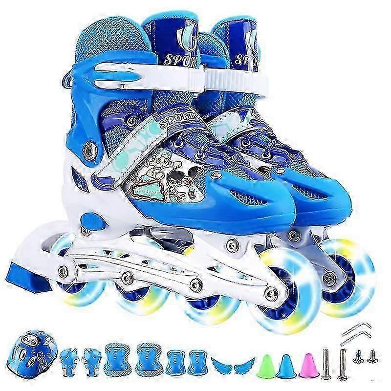 Inline Skates Adjustable Rollerblades for Kids with Illuminating Wheel Mesh Roller Skates Double Secure Lock Small
