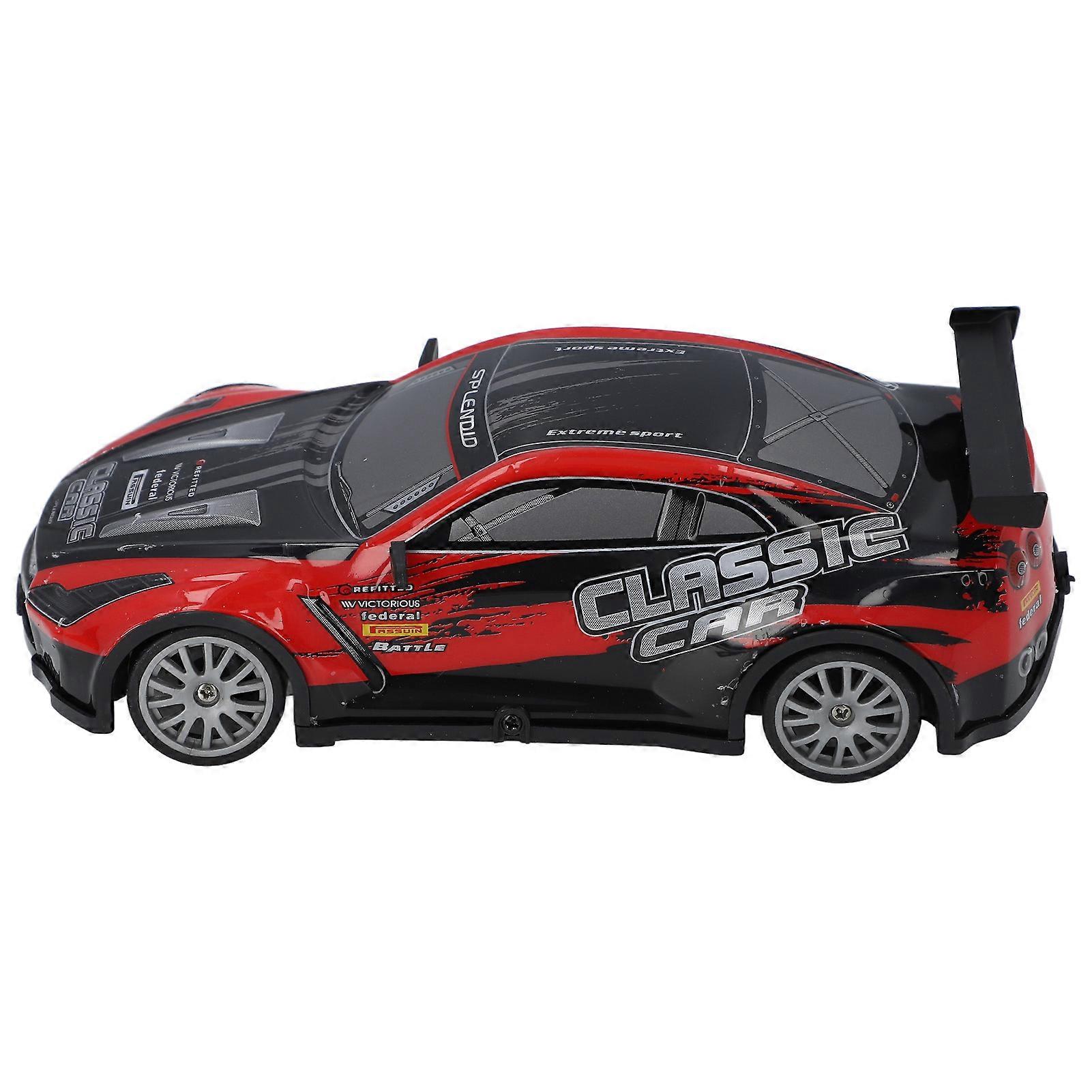 儿童四驱漂移赛车 2.4G 无线控制可充电环保 LED 灯漂移车玩具，适合生日假日红色