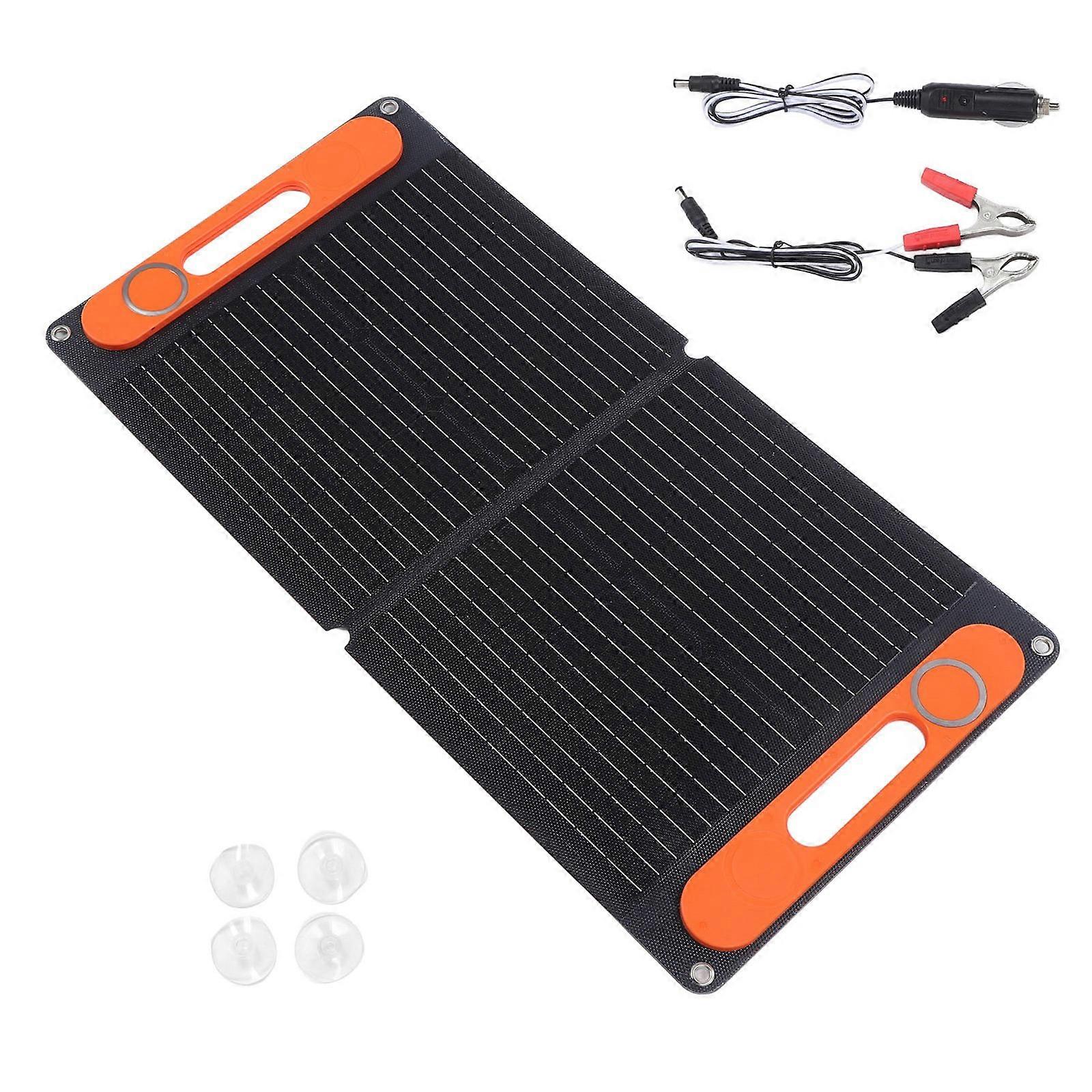 High Efficiency 80W Folding Solar Plate ETFE Outdoor Waterproof Solar Charging Device Portable Mobile Power Easy to Use Multicolor