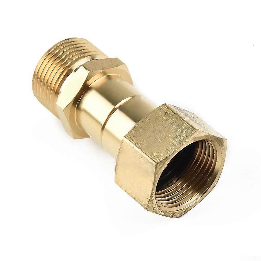 M22 15mm Thread Pressure Washer Swivel Joint Copper Color Fitting Compatible With Standard Hoses