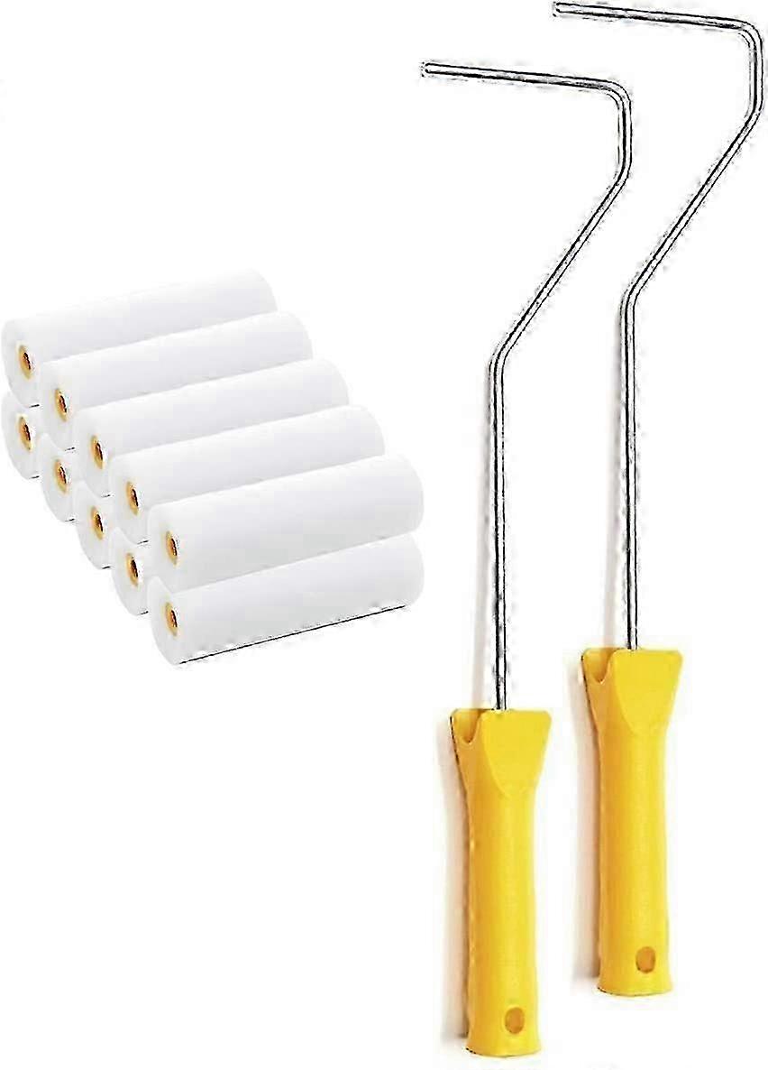 Set of 10 paint rollers of 10 cm + 2 hangers