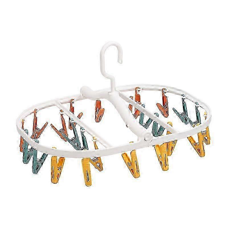 High Quality Foldable Sock Drying Rack, Sock Spinner with 24 Clips for Socks, Lingerie, Ties, Hats, Octopus Folding Clothespin, Clothes Drying Rack