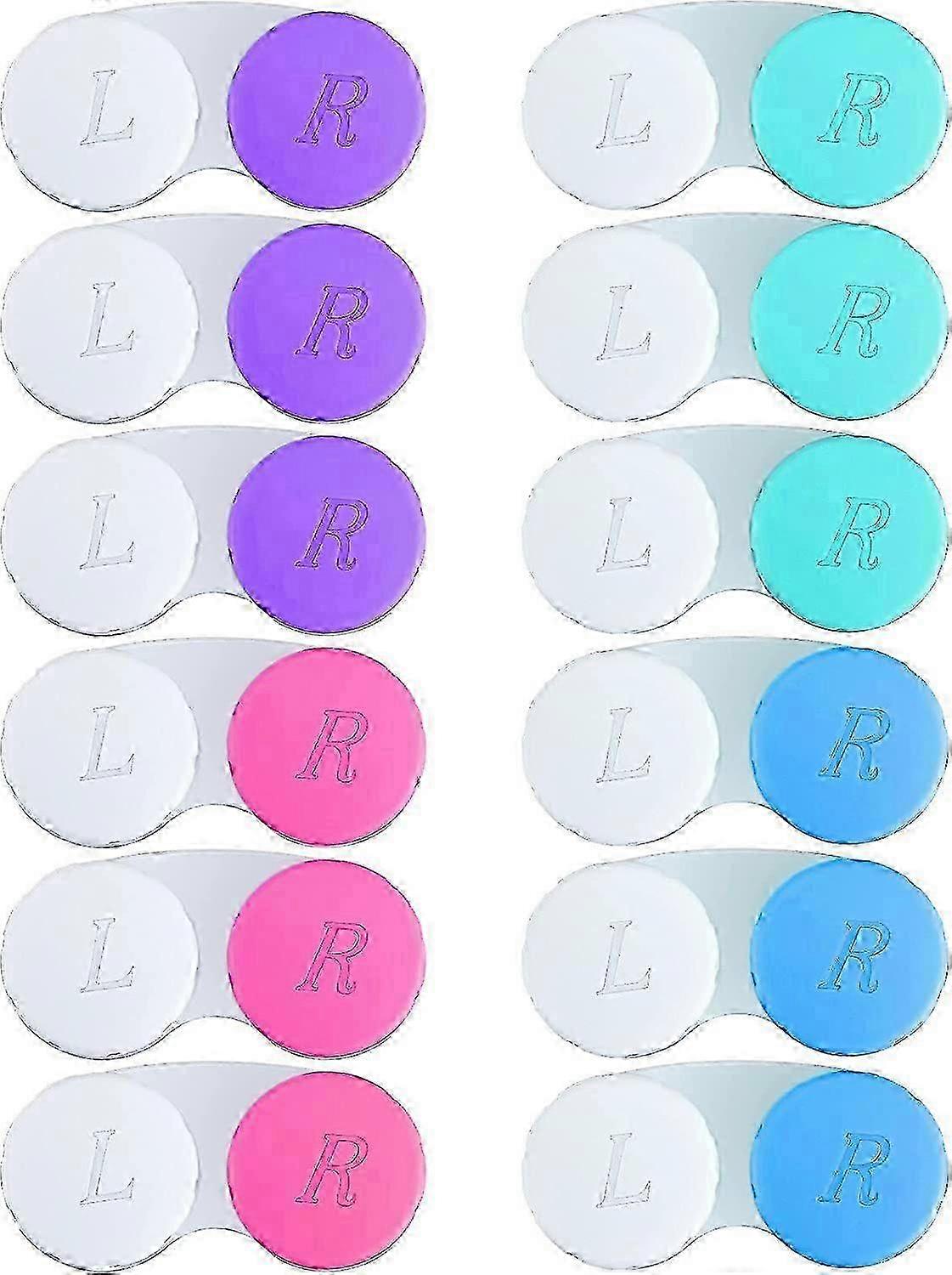 12PCS Contact Lens Box Left/Right Eyes Holder Container