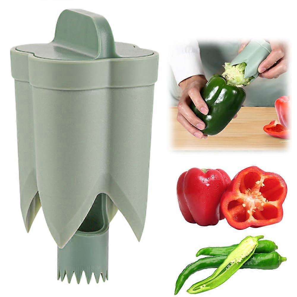 Pepper Seed Corer Remover 2025  2In1 Bell Pepper Cutter Seed Remover Tool Quick Cut Deseed Pepper Corer Gadget