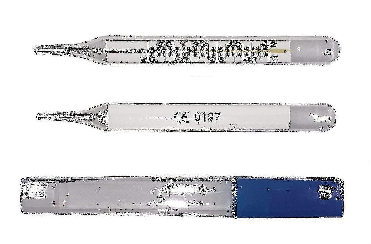 Klasický skleněný teploměr, ideální pro měření teploty dětí a dospělýchAM