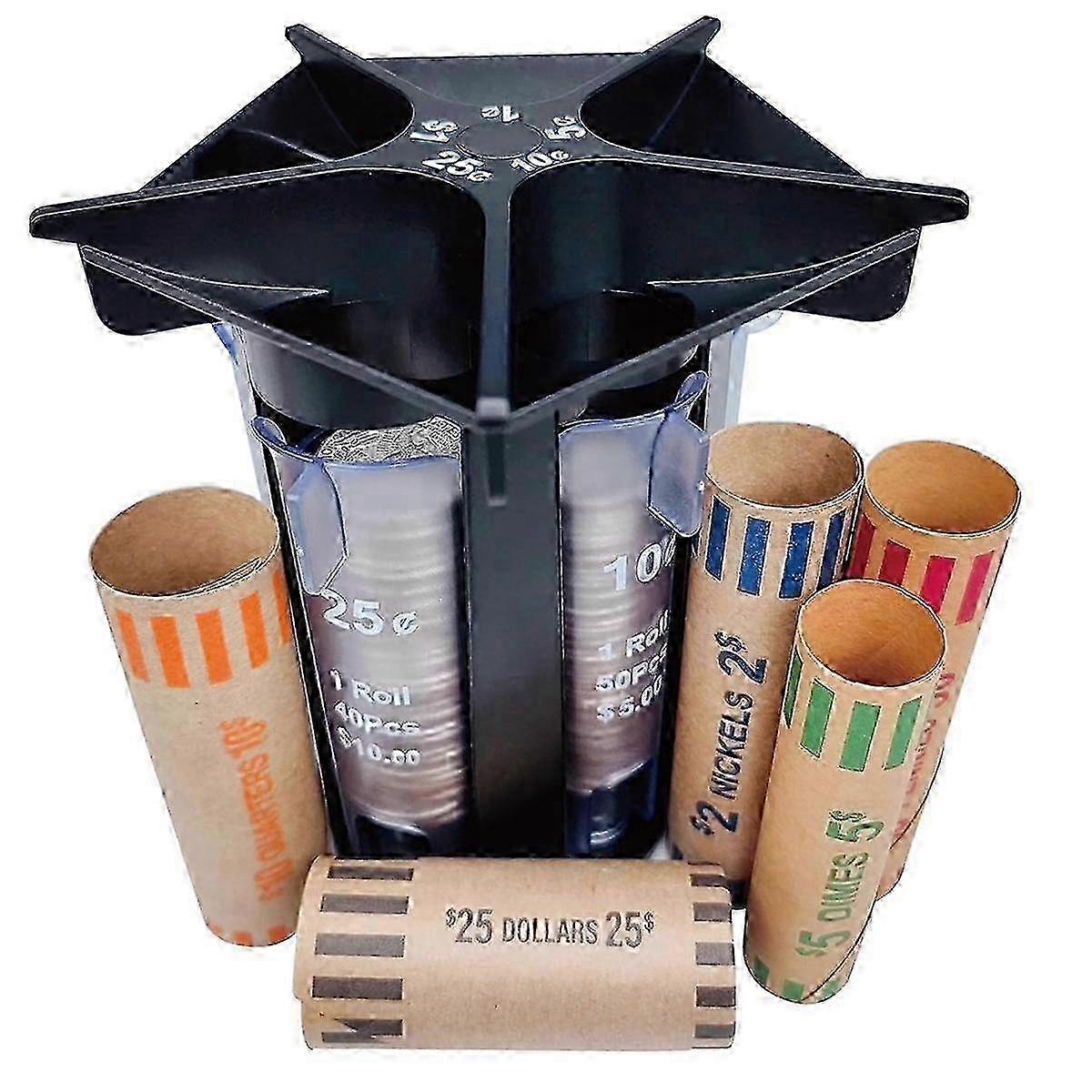 5-IN-1 Change Sorter and Coin Counter with Wrappers, Coin Organizer and Holder