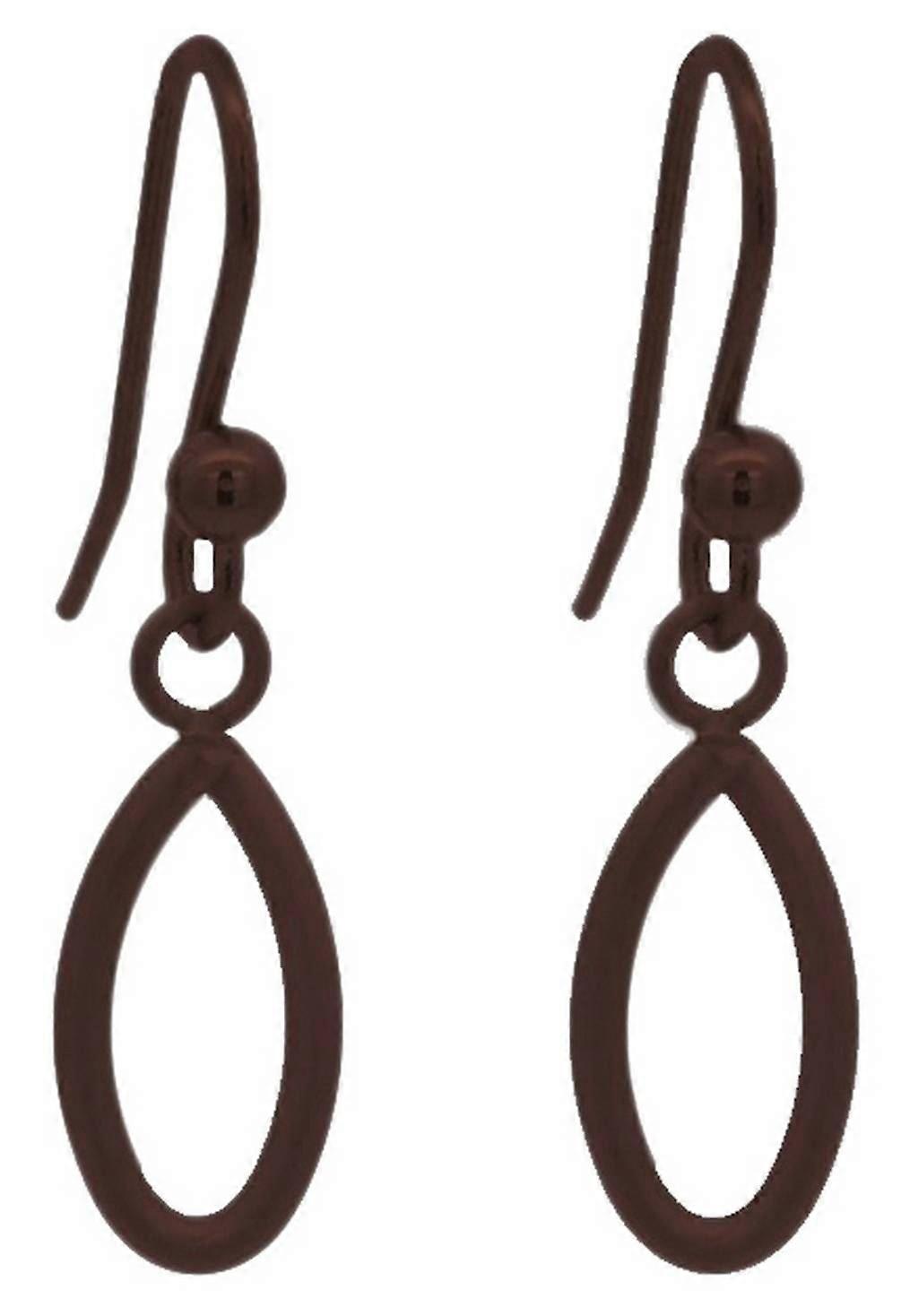 Ti2 Titanium Crossover Drops Earrings - Mulberry Burgundy