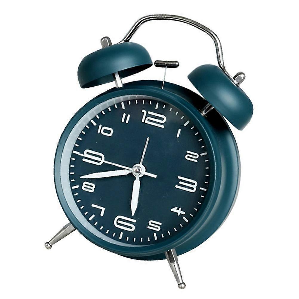 Navy Table Alarm Clock for Time Display 1Pcs Students Retro Desk Clock with Night Light